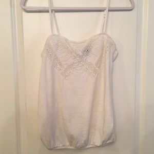 AEO lace white spaghetti strap tank blouse size M